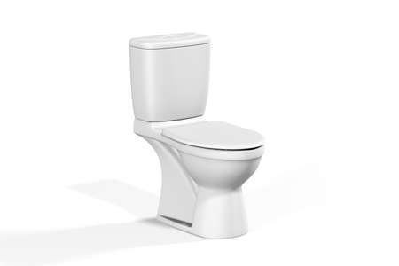 Toilet bowl mockup isolated on a white background - 3d renderの写真素材