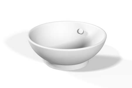 Washbasin mockup with tap isolated on white - 3D renderの写真素材