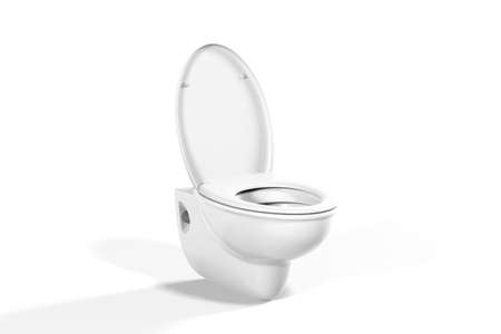 Toilet bowl mockup isolated on a white background - 3d renderの写真素材