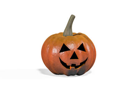 Halloween pumpkin isolated on white background - 3d renderの写真素材
