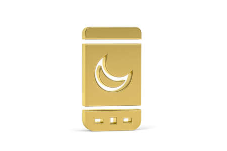 Golden 3d Arabic culture icon isolated on white background - 3d renderの写真素材