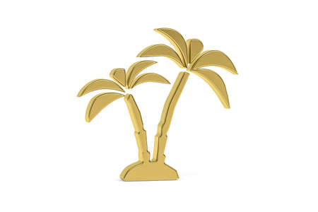 Golden 3d Arabic culture icon isolated on white background - 3d renderの写真素材