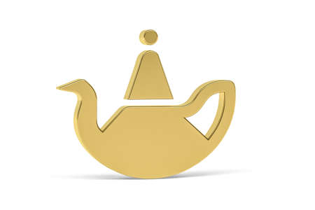 Golden 3d Arabic culture icon isolated on white background - 3d renderの写真素材