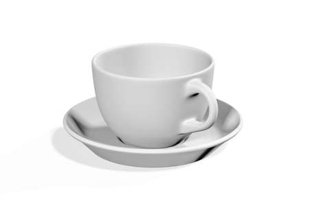 Coffee cup mockup isolated on white background - 3d renderの写真素材