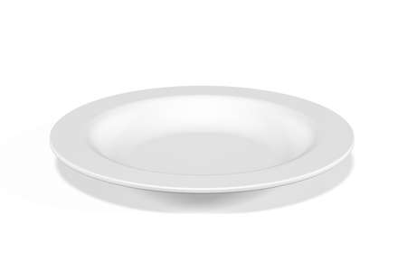 Ceramic plate mockup isolated on white background - 3d renderの写真素材