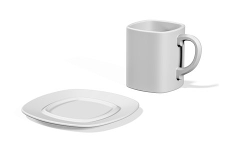 Coffee cup mockup isolated on white background - 3d renderの写真素材