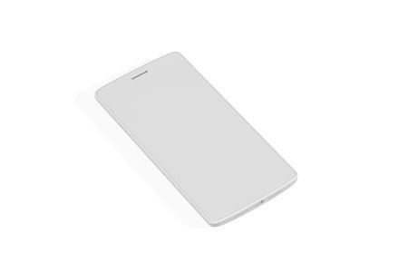 Smartphone mockup isolated on a white background - 3D renderの写真素材