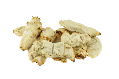 Roasted poultry sirloin isolated on white backgroundの写真素材