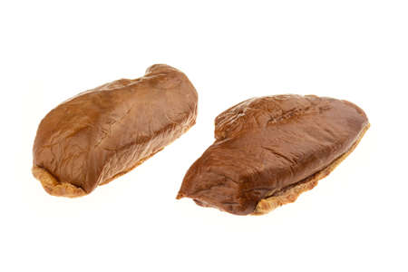 Smoked duck breast isolated on white background - Packshotの写真素材