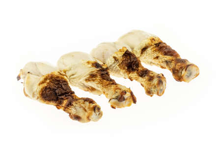 Baked chicken leg isolated on white background - Packshotの写真素材