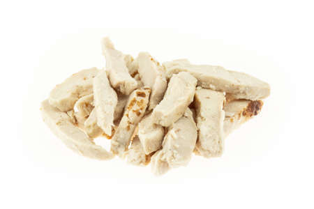 Baked chicken breast slices isolated on white background - Packshotの写真素材