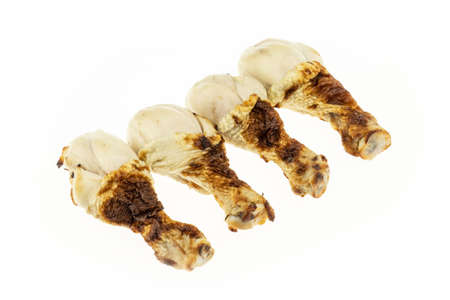 Baked chicken leg isolated on white background - Packshotの写真素材