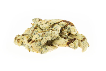 Baked Chicken Tenderloin with Herbs on a White Background - Packshotの写真素材