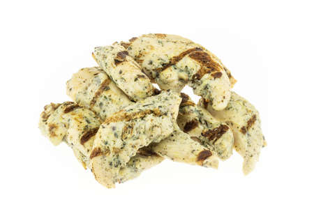 Baked Chicken Tenderloin with Herbs on a White Background - Packshotの写真素材