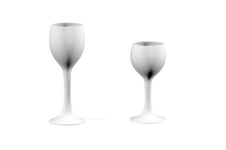 Wine glass mockup isolated on white background - 3d renderの写真素材