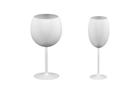 Wine glass mockup isolated on white background - 3d renderの写真素材
