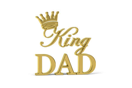 Golden 3d Happy Father's Day icon isolated on white - 3d renderの写真素材