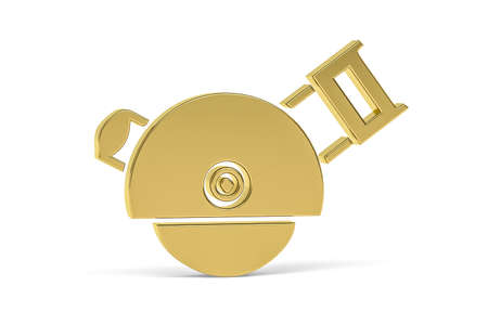 Golden 3d carpentry icon isolated on white background - 3d renderの写真素材