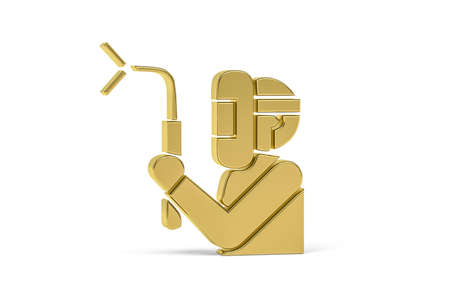 Golden 3d welding icon isolated on white background - 3d renderの写真素材