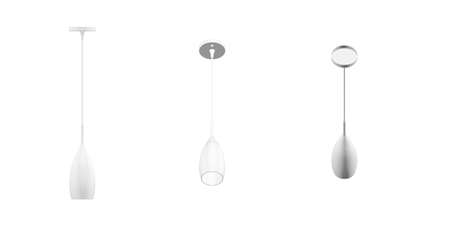Modern ceiling lamp mockup on white background - copy space - 3D renderの写真素材