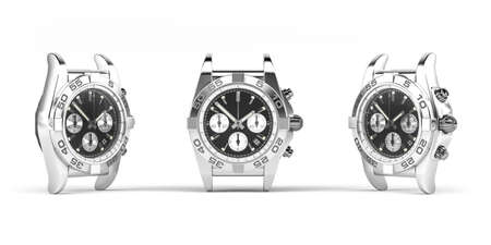 Modern stylish watch isolated on white background - 3d renderの写真素材