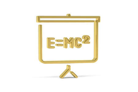 Golden 3d math icon isolated on white background - 3d renderの写真素材