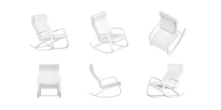 Rocking chair isolated on a white background - 3d renderの写真素材