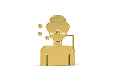 Golden 3d diving icon isolated on white background - 3D renderの写真素材