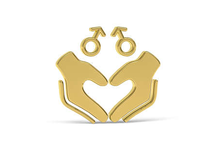 Golden 3d LGBT icon isolated on white background - 3d renderの写真素材