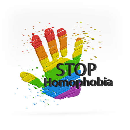 Stop Homophobia - LGBT 3D graphics isolated on white background - 3d illustrationの写真素材