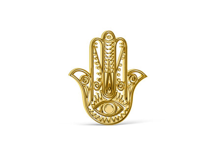 Ancient Mayan civilization - Golden art and culture icon isolated on white background - 3D render