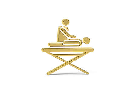Golden 3d massage icon isolated on white background - 3d renderの写真素材