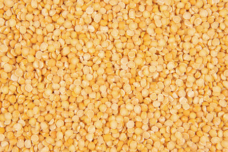 Raw peas texture - top view and close-up of raw peas grains
