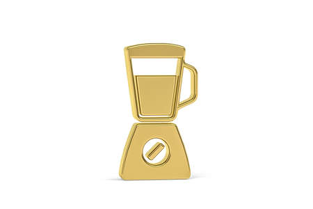 Golden 3d blender icon isolated on white background - 3d renderの写真素材