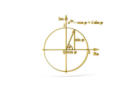 Golden 3d math formula icon isolated on white background - 3d renderの写真素材