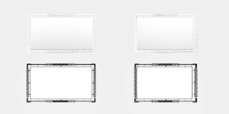Video board mockup isolated on white background - 3d render