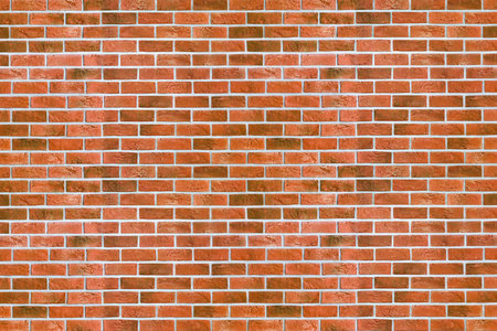 Red brick wall texture - front view and close-up of a wall fragment