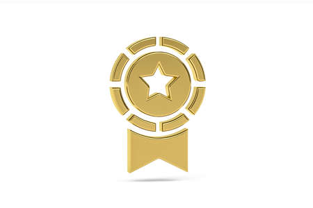 Golden 3d bestseller icon isolated on white background - 3d renderの写真素材