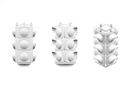 Traffic light mockup isolated on white background - 3d renderの写真素材