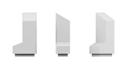 City building mockup on white background - 3D render - copy spaceの写真素材