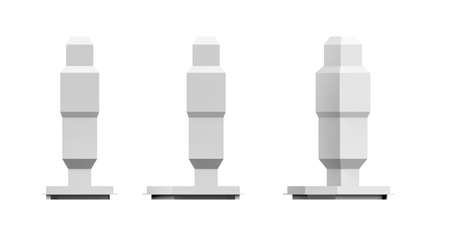 City building mockup on white background - 3D render - copy spaceの写真素材