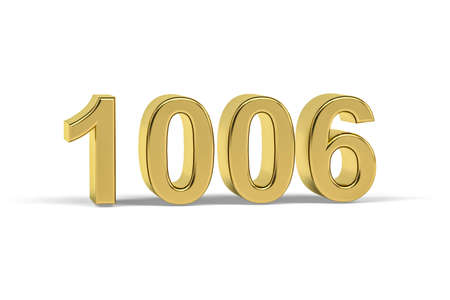 Golden 3d number 1006 - Year 1006 isolated on white background - 3d renderの写真素材