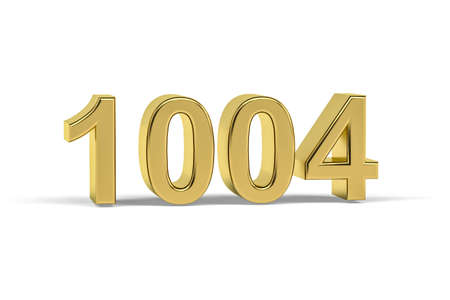 Golden 3d number 1004 - Year 1004 isolated on white background - 3d renderの写真素材