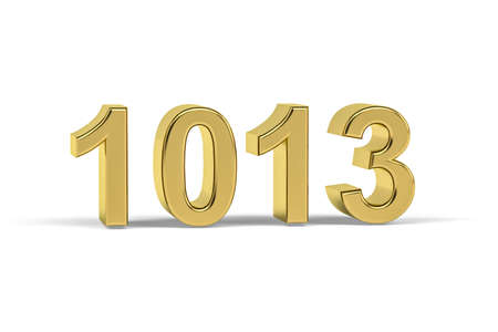 Golden 3d number 1013 - Year 1013 isolated on white background - 3d renderの写真素材
