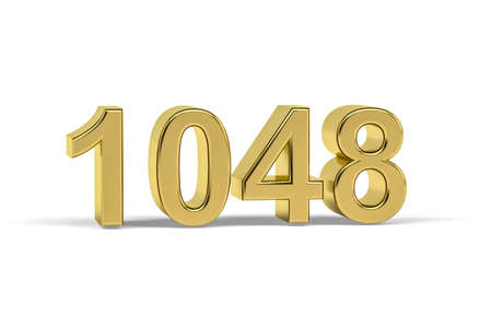 Golden 3d number 1048 - Year 1048 isolated on white background - 3d renderの写真素材