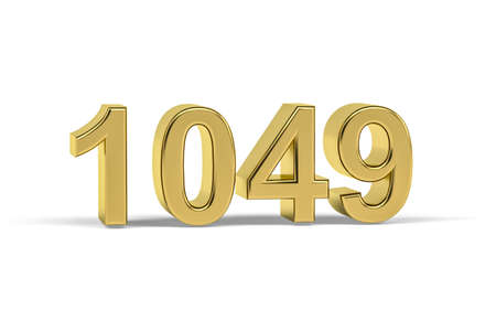 Golden 3d number 1049 - Year 1049 isolated on white background - 3d renderの写真素材