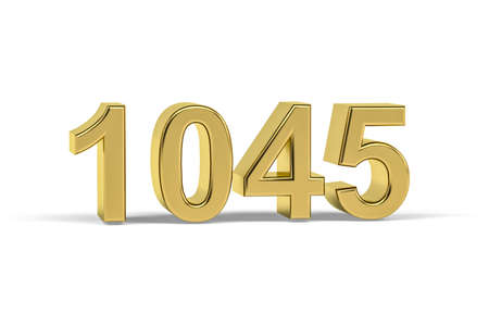 Golden 3d number 1045 - Year 1045 isolated on white background - 3d renderの写真素材