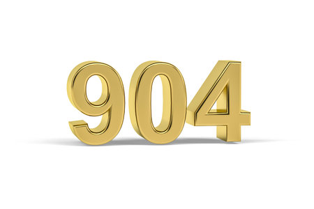 Golden 3d number 904 - Year 904 isolated on white background - 3d renderの写真素材