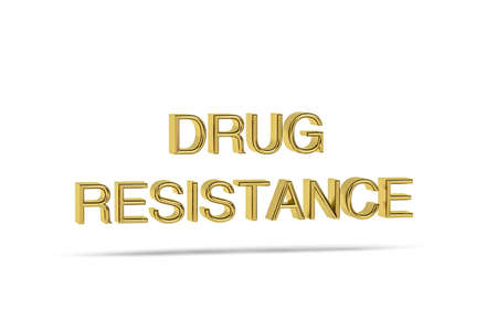 Golden 3d drug resistance icon isolated on white background - 3D renderの写真素材