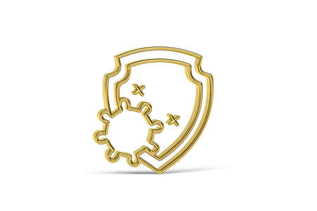 Golden 3d drug resistance icon isolated on white background - 3D renderの写真素材